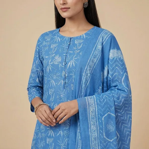 Blue_Cotton_Suit_Set_For_Women