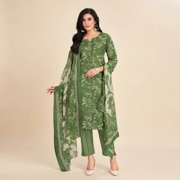 Green_Cotton_Suit_Set_For_Women