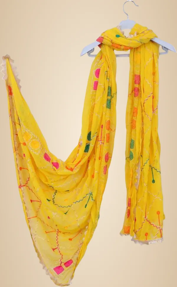 Yellow_Chiffon_Geometric_Print_Dupatta_For_Women