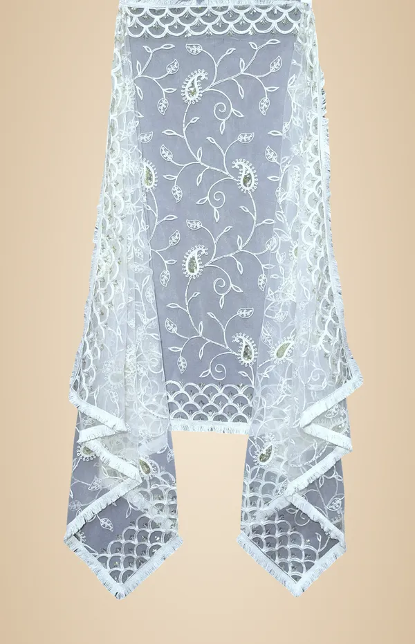 White_Net_Embroidered_Dupatta_For_Women