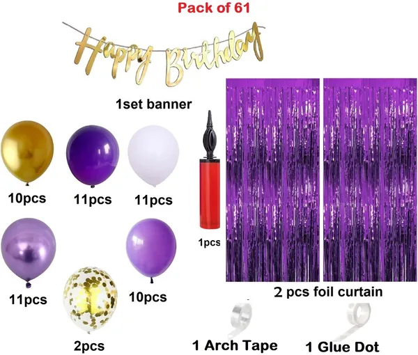 Golden_And_Purple_1St_,_2Nd_Happy_Birthday_Decoration_Kit_(Set_Of_61)