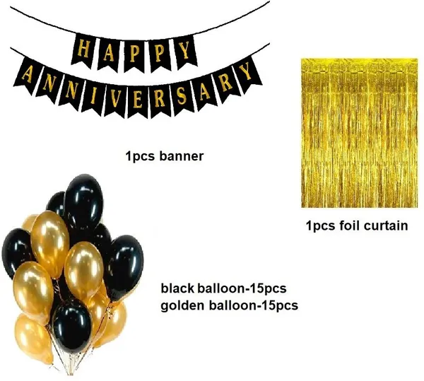 Golden_And_Black_Anniversary_Decoration_Kit_(Set_Of_32)