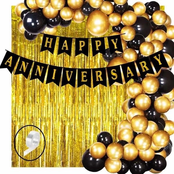 Golden_And_Black_Anniversary_Decoration_Kit_(Set_Of_33)