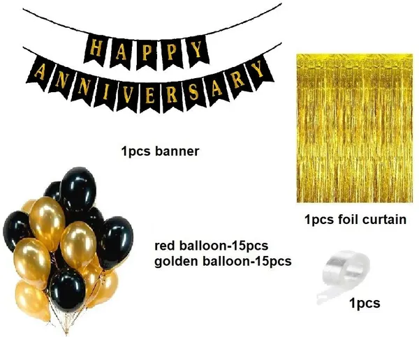 Golden_And_Black_Anniversary_Decoration_Kit_(Set_Of_33)