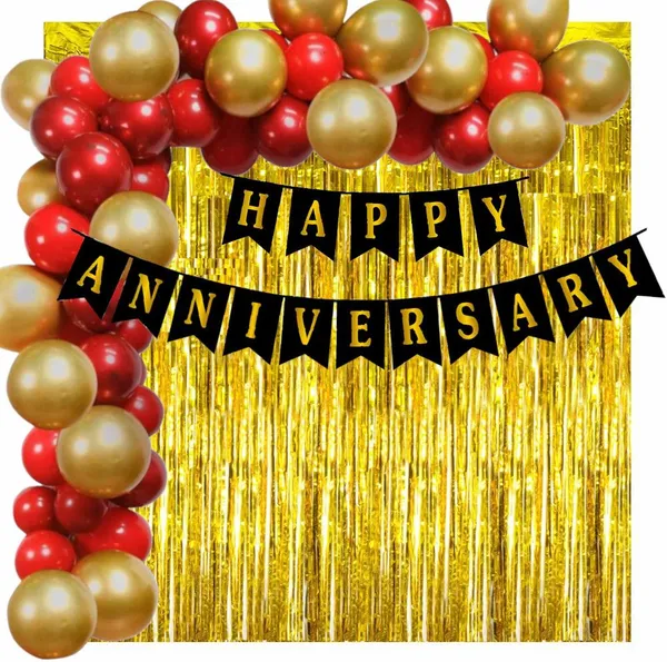 Golden_And_Red_Anniversary_Decoration_Kit_(Set_Of_32)