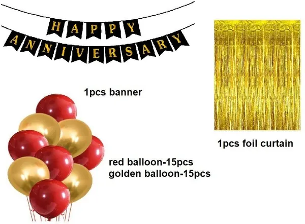 Golden_And_Red_Anniversary_Decoration_Kit_(Set_Of_32)