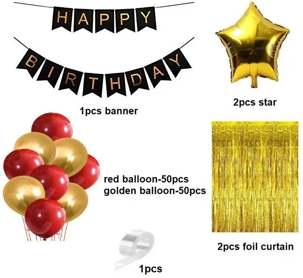 Golden_And_Red_Happy_Birthday_Decoration_Kit_(Set_Of_106)