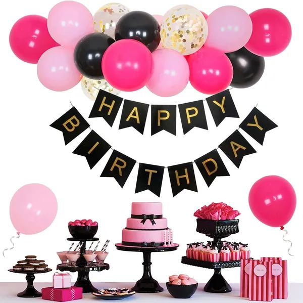 Pink_And_Black_Happy_Birthday_Decoration_Kit_(Set_Of_61)