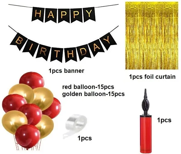 Golden_And_Red_Happy_Birthday_Decoration_Kit_(Set_Of_34)