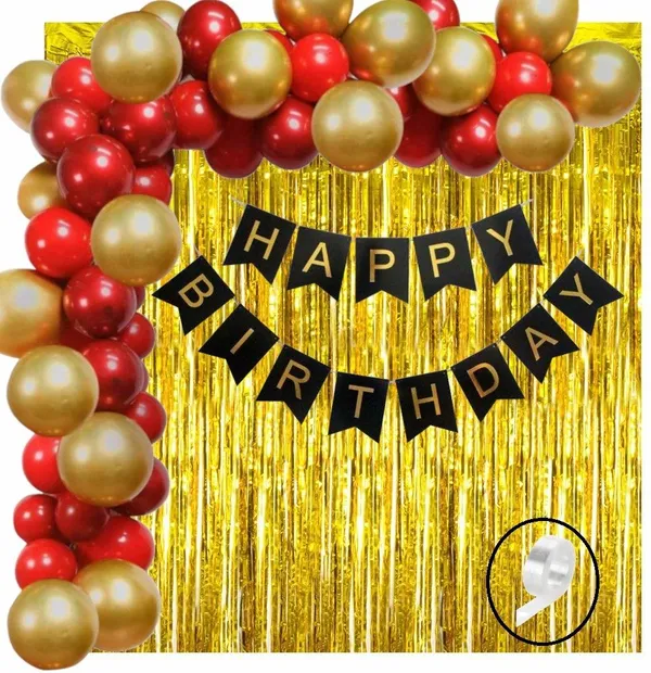 Golden_And_Red_Happy_Birthday_Decoration_Kit_(Set_Of_34)