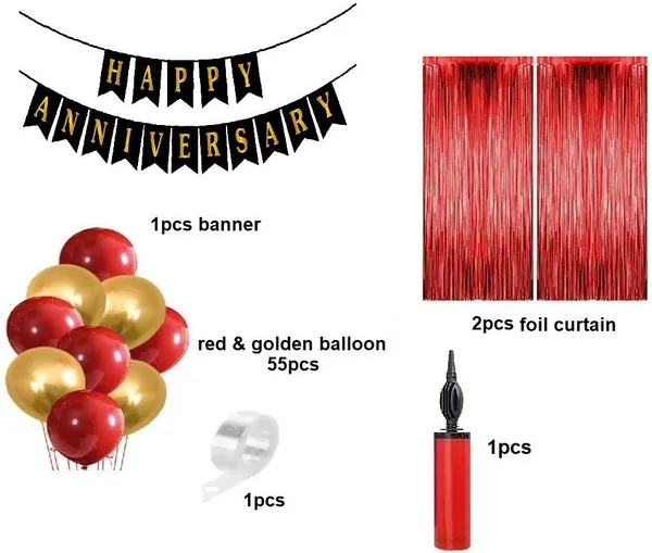 Golden_And_Red_Anniversary_Decoration_Kit_(Set_Of_60)