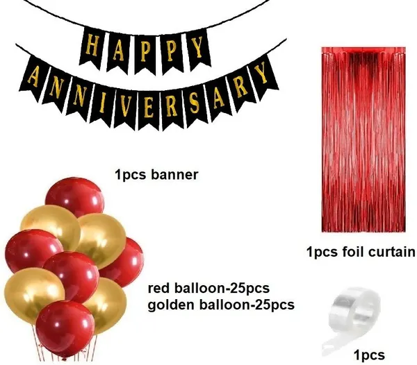 Golden_And_Red_Anniversary_Decoration_Kit_(Set_Of_53)