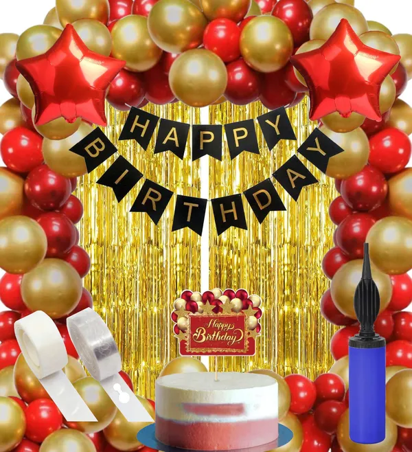 Golden_And_Red_Happy_Birthday_Decoration_Kit_(Set_Of_61)