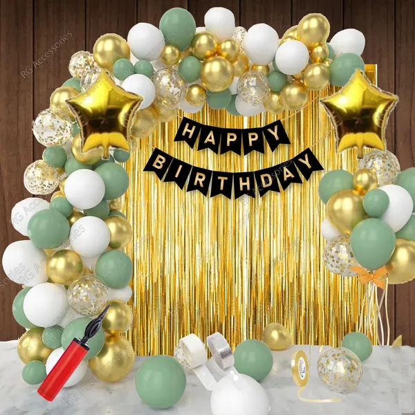 Golden_And_Green_Happy_Birthday_Decoration_Kit_(Set_Of_61)