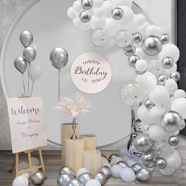White_And_Silver_Birthday_,_Newborn_And_Baby_Shower_,_Party_And_Celebration_,_Anniversary_,_Festival_,_Sympathy_And_Condolences_,_Graduation_Decoration_Kit_(Set_Of_100)