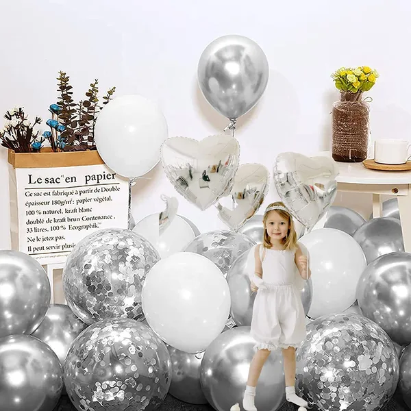 White_And_Silver_Birthday_,_Newborn_And_Baby_Shower_,_Party_And_Celebration_,_Anniversary_,_Festival_,_Sympathy_And_Condolences_,_Graduation_Decoration_Kit_(Set_Of_100)