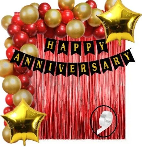 Golden_And_Red_Anniversary_Decoration_Kit_(Set_Of_41)