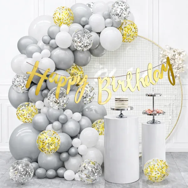 White_And_Grey_Happy_Birthday_Decoration_Kit_(Set_Of_40)