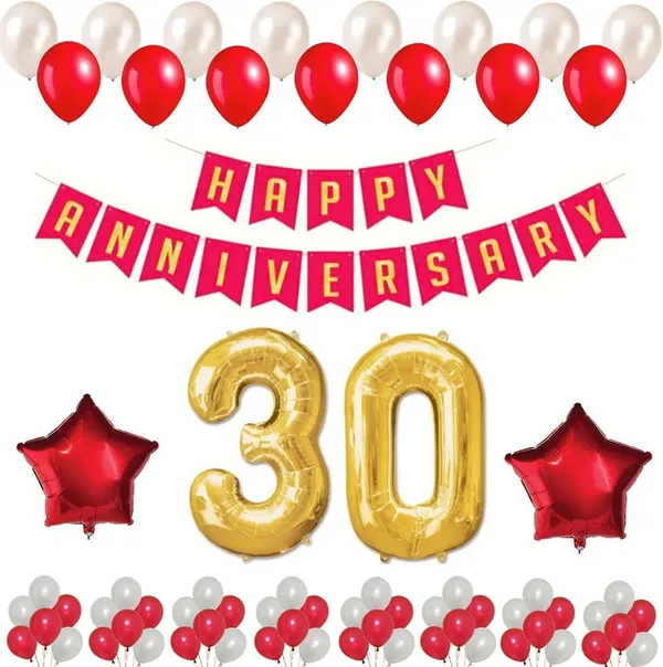 White_And_Red_Anniversary_Decoration_Kit_(Set_Of_34)