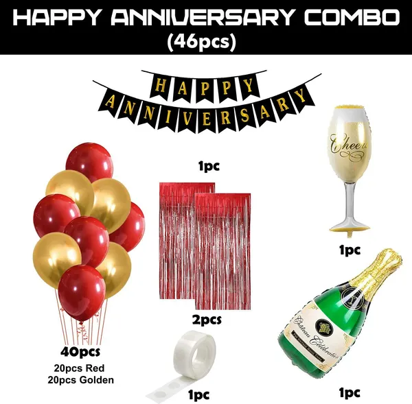 Golden_And_Red_Anniversary_Decoration_Kit_(Set_Of_46)