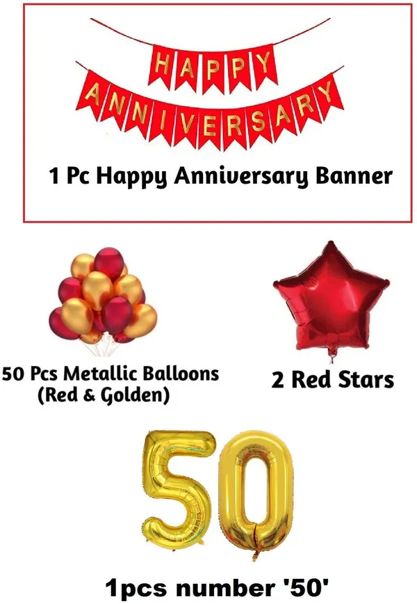 Golden_And_Red_Anniversary_Decoration_Kit_(Set_Of_54)