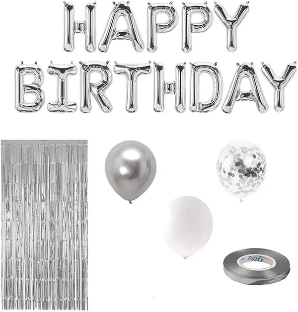 Silver_Happy_Birthday_Decoration_Kit_(Set_Of_38)