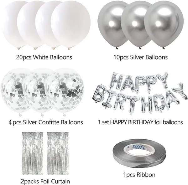 Silver_Happy_Birthday_Decoration_Kit_(Set_Of_38)