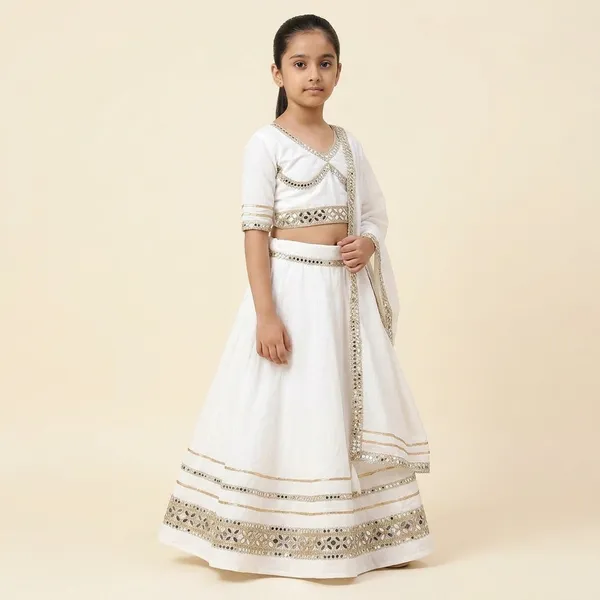 White_Premium_Rayon_Cotton_Lehenga_Choli_With_Dupatta_For_Girls