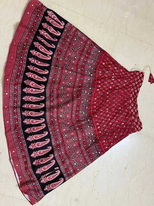 Red_Premium_Cotton_Lehenga_Choli_With_Dupatta_For_Girls
