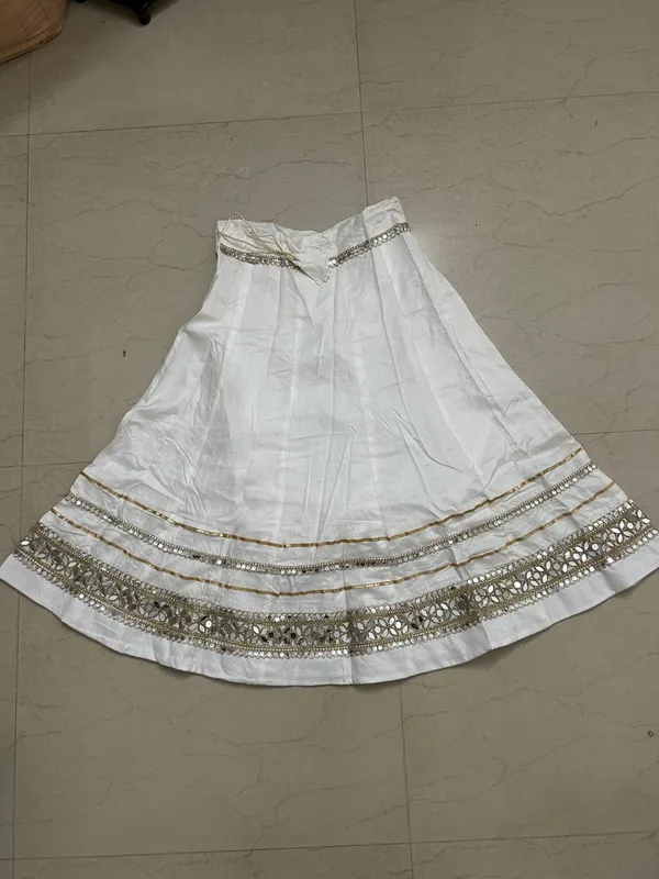 White_Premium_Rayon_Cotton_Lehenga_Choli_With_Dupatta_For_Girls