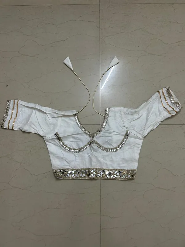 White_Premium_Rayon_Cotton_Lehenga_Choli_With_Dupatta_For_Girls