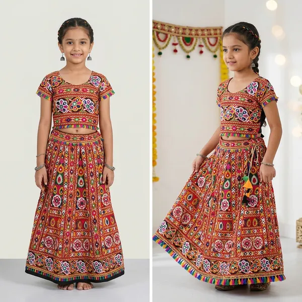 Multicolor_Premium_Rayon_Cotton_Lehenga_Choli_For_Girls