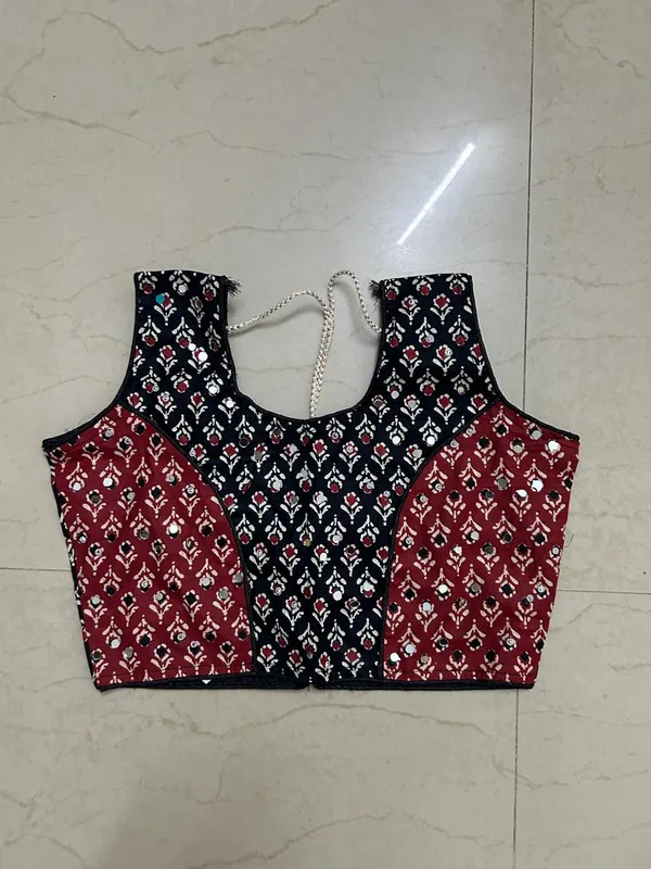 Maroon_And_Black_Premium_Cotton_Lehenga_Choli_With_Dupatta_For_Girls_Pack_Of_2