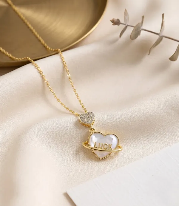 Luck,_Manufactured_|_18K_Gold_Plated_Opal_Heart_Anti_Tarnish_Necklace_|_1_Piece