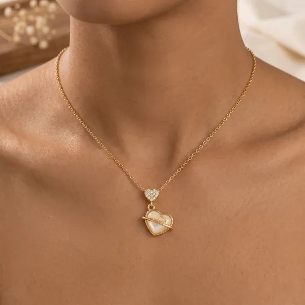 Luck,_Manufactured_|_18K_Gold_Plated_Opal_Heart_Anti_Tarnish_Necklace_|_1_Piece