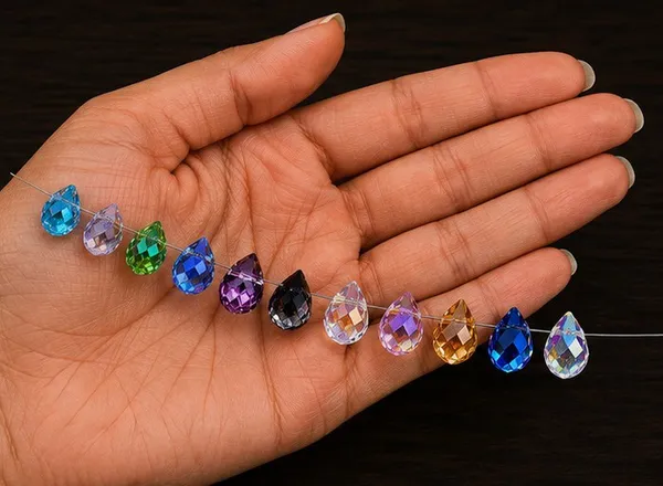 Preciosa_Multi_Colour_Briolette_Teardrop_Crystal_Beads_|_8x10mm_|_Pack_of_12_pieces