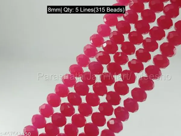 Pink_Faceted_Glass_Beads_|_8mm_|_5_strands_x_xx_beads_each_(Total_xx_beads)