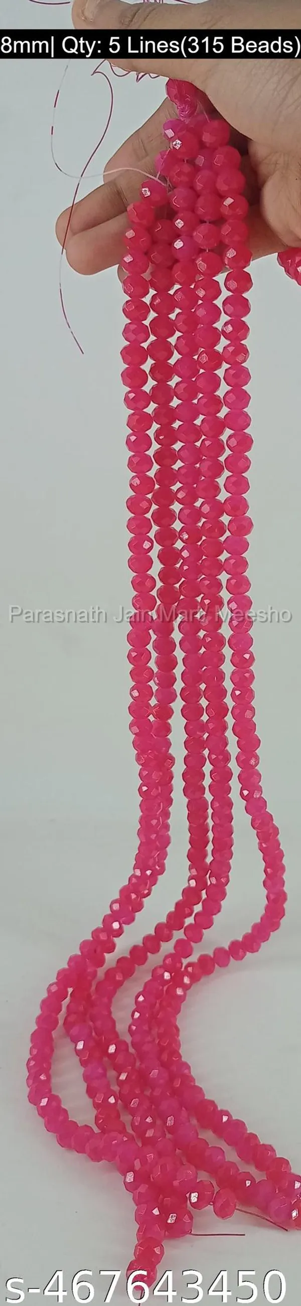 Pink_Faceted_Glass_Beads_|_8mm_|_5_strands_x_xx_beads_each_(Total_xx_beads)