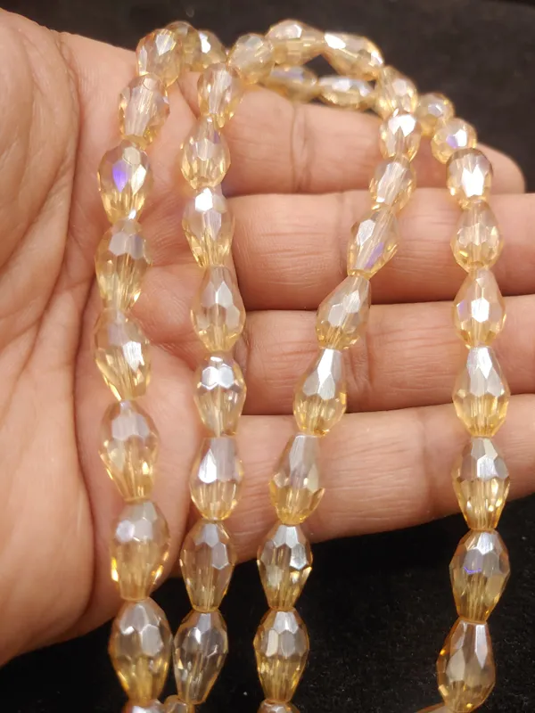 Golden_Shadow_Drop_Glass_Teardrop_Beads_|_8x11mm_|_3_strands_x_45+_beads_each_(Total_135+_beads)