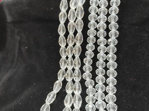 8x11mm_Teardrop_+_8mm_Round_Crystal_White_Beads_|_Bulk_Pack_–_3_lines_each