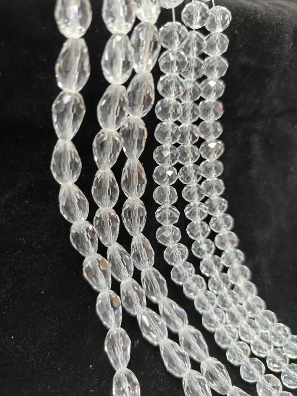 8x11mm_Teardrop_+_8mm_Round_Crystal_White_Beads_|_Bulk_Pack_–_3_lines_each