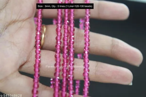 Fuchsia_Faceted_Glass_Beads_|_3mm_|_5_strands_x_120-130_Beads/Strand_(Total_600-650_beads)