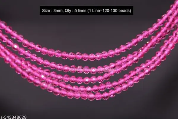 Fuchsia_Faceted_Glass_Beads_|_3mm_|_5_strands_x_120-130_Beads/Strand_(Total_600-650_beads)