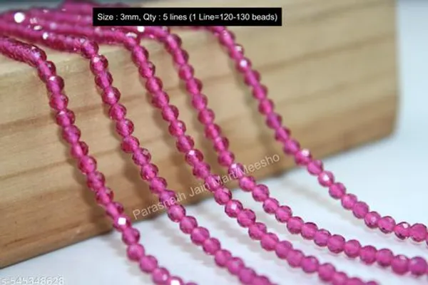 Fuchsia_Faceted_Glass_Beads_|_3mm_|_5_strands_x_120-130_Beads/Strand_(Total_600-650_beads)