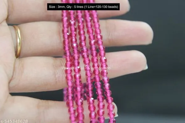 Fuchsia_Faceted_Glass_Beads_|_3mm_|_5_strands_x_120-130_Beads/Strand_(Total_600-650_beads)