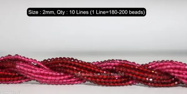 Fuchsia_+_Garnet_Faceted_Glass_Beads_|_2mm_|_~1800_beads