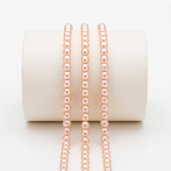 Peach_Lustre_Pearl_Beads_|_4,6,8mm_|_3_Lines_(16_inches)