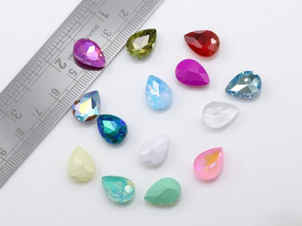 Fancy_Glass_TearDrop_Rhinestones_-_Faceted_|_10*14mm,_13*18mm_|_50_Pcs_|_Unique_Colours