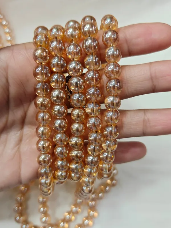 Golden_Transparent_Round_Glass_Beads_|_8mm_|_5_lines_(100_beads/line)