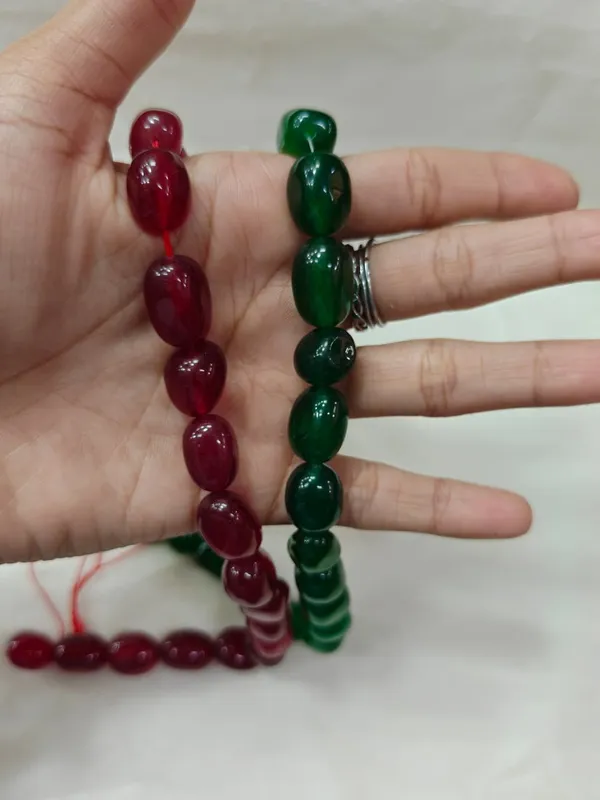 Green_&_Red_Jade_Barrel_Beads_|_5x7mm/_6x8mm/_8x11mm/_12x16mm_|_1_strand_each_(15_inches)
